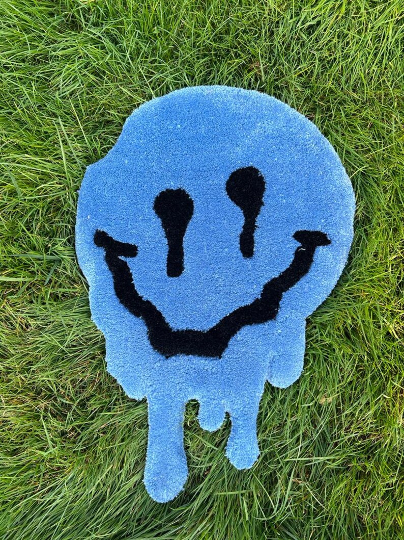 Drippy Face Rug Melted Smiley Face Custom Rug - Etsy