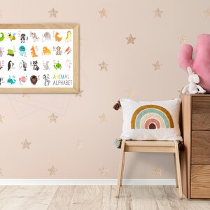 Kids illustration,Wildlife alphabet, Animal Alphabet Print,Wildlife ABC, Letters Wall Art,Classroom Printable Decor, Educational Nursery Art
