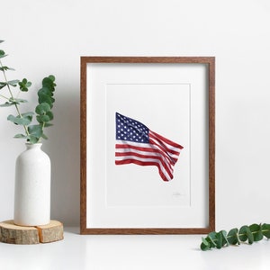 American Flag Art Print: USA Patriotic Wall Decor (Digital Download)
