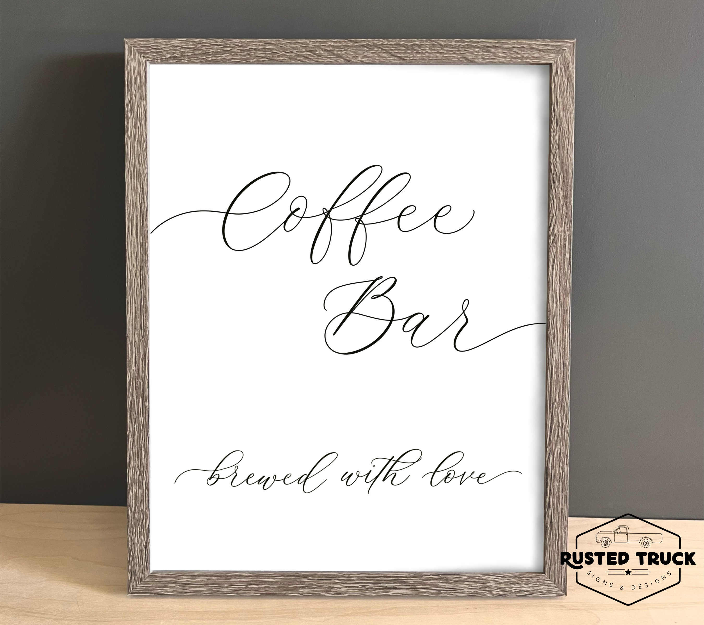 Coffee Bar Sign Printable Brewed With Love Coffee Bar Wedding Sign