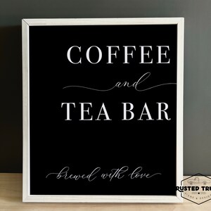 Coffee and Tea Bar Sign, Printable Coffee and Tea Sign, Coffee and Tea Station Sign, Coffee Bar ...