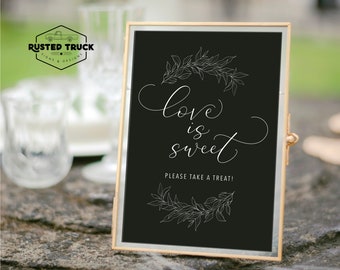 Love Is Sweet Please Take A Treat Branch Sign, Dessert Signs, Wedding Printables, Take A Treat Sign, Dessert Table Sign, Wedding Signs