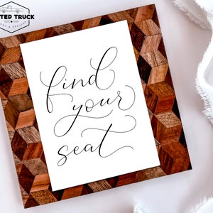 Find Your Seat Sign, Wedding Seating Sign, Wedding Signs, Printable ...