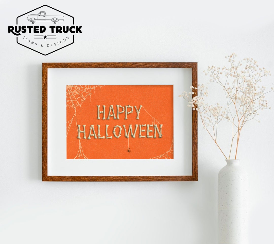 Happy Halloween Wall Art, Halloween Printable, Halloween Art Print, Halloween Decor, Halloween