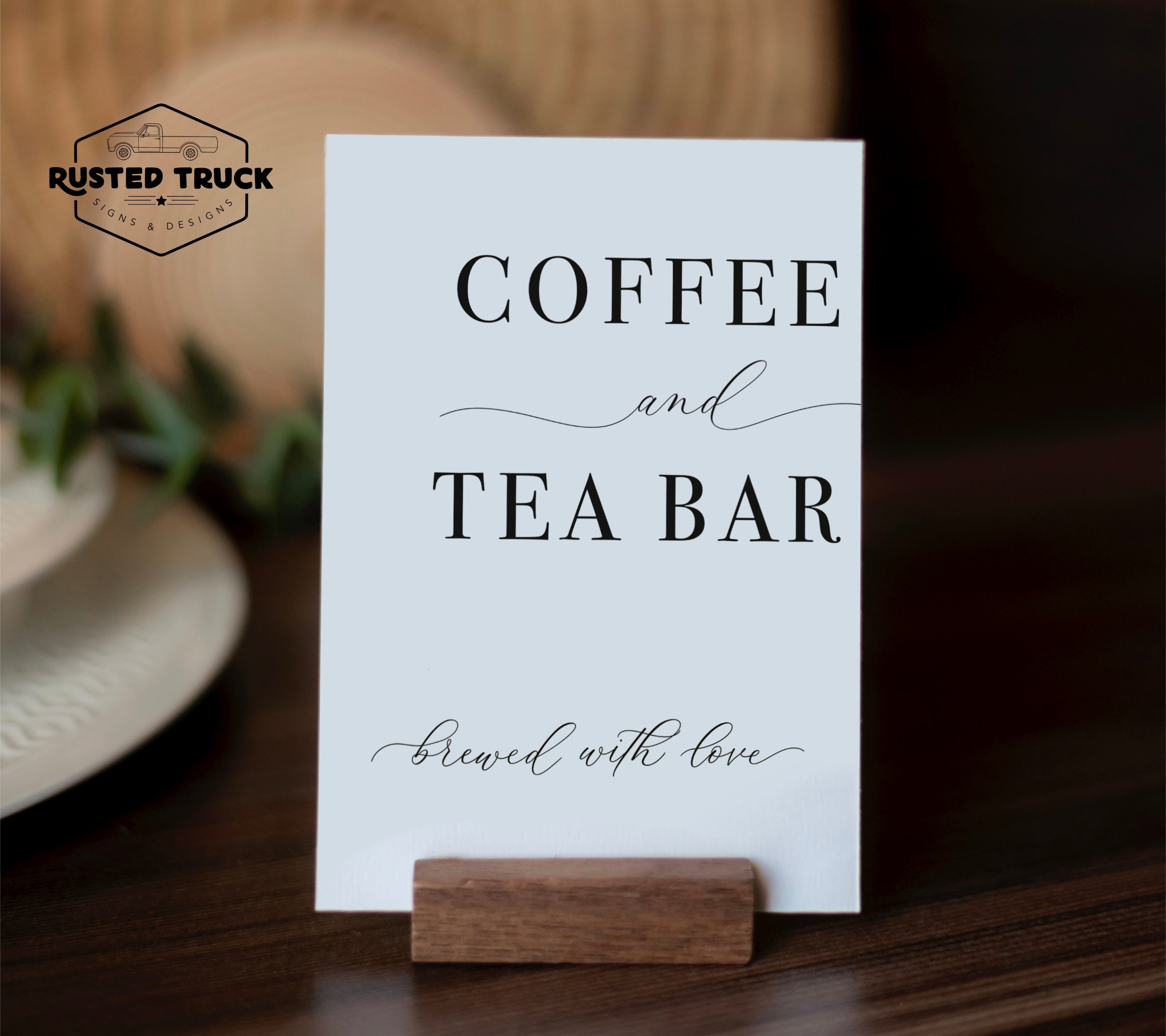 Coffee and Tea Bar Sign, Printable Coffee and Tea Bar Sign, Coffee and Tea Station Sign, Drink ...