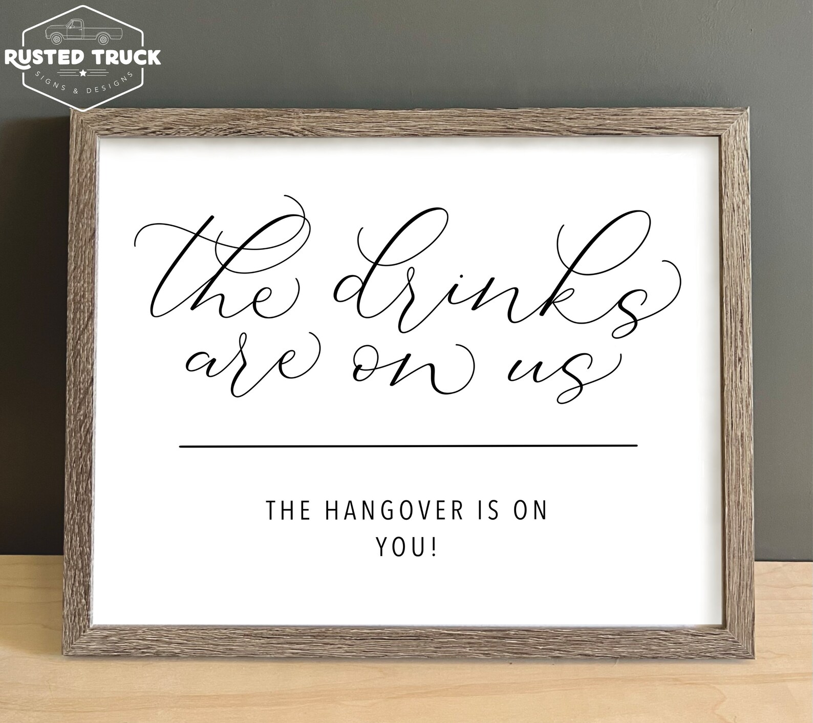The Drinks Are on Us the Hangover is on You Sign, Funny Bar Signs ...