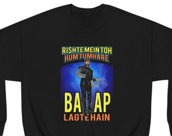 Indian Movie Unisex Sweatshirt Bollywood-Inspired Vibrant Colorful Design Bright and Bold Pattern Shahenshah For Movie Lovers