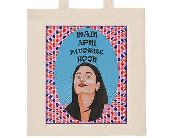 Bollywood Tote, Vibrant Colorful Design, Bright Bold Bag, Bollywood Actor Portraits, Iconic Dialogues, Kareena in Jab We Met, Eco-friendly