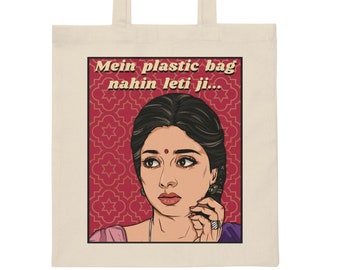 Bollywood Tote, Vibrant Colorful Design, Bright Bold Bag, Bollywood Actor Portraits, Iconic Dialogues, Sridevi Chaalbaaz, Eco-friendly