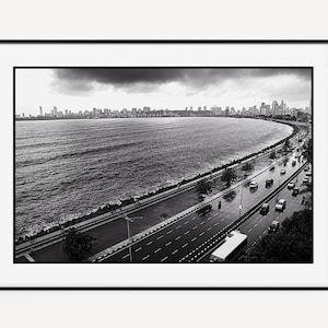 Mumbai Art, Bombay Mumbai Photo, India Wall Art, Boho Indian Art Print, India Wall Decor Poster, Desi Art, Marine Drive, Vintage Wall Art