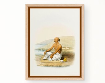 Vintage Boho Indian Art Poster, Folk Art Print, Hindu Art, Instant Download, druckbare Indien Malerei, Wand Art Decor, Housewarminggeschenk