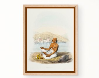 Vintage Boho Indian Art Poster, Folk Art Print, Hindu Art, Instant Download, druckbare Indien Malerei, Wand Art Decor, Housewarminggeschenk