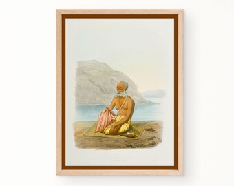 Vintage Boho Indian Art Poster, Folk Art Print, Hindu Art, Instant Download, druckbare Indien Malerei, Wand Art Decor, Housewarminggeschenk