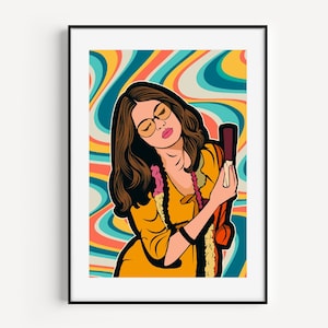 Bollywood Wall Art, Vibrant Art, Bollywood Actor Portraits, Iconic Dialogues, Instant Download, Indian Movie Prints, Zeenat