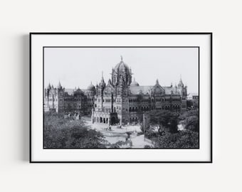 Mumbai Art, Bombay Mumbai Photo, India Wall Art, Boho Indian Art Print, Instant Download, Printable India Wall Decor, Desi Art, VT Station