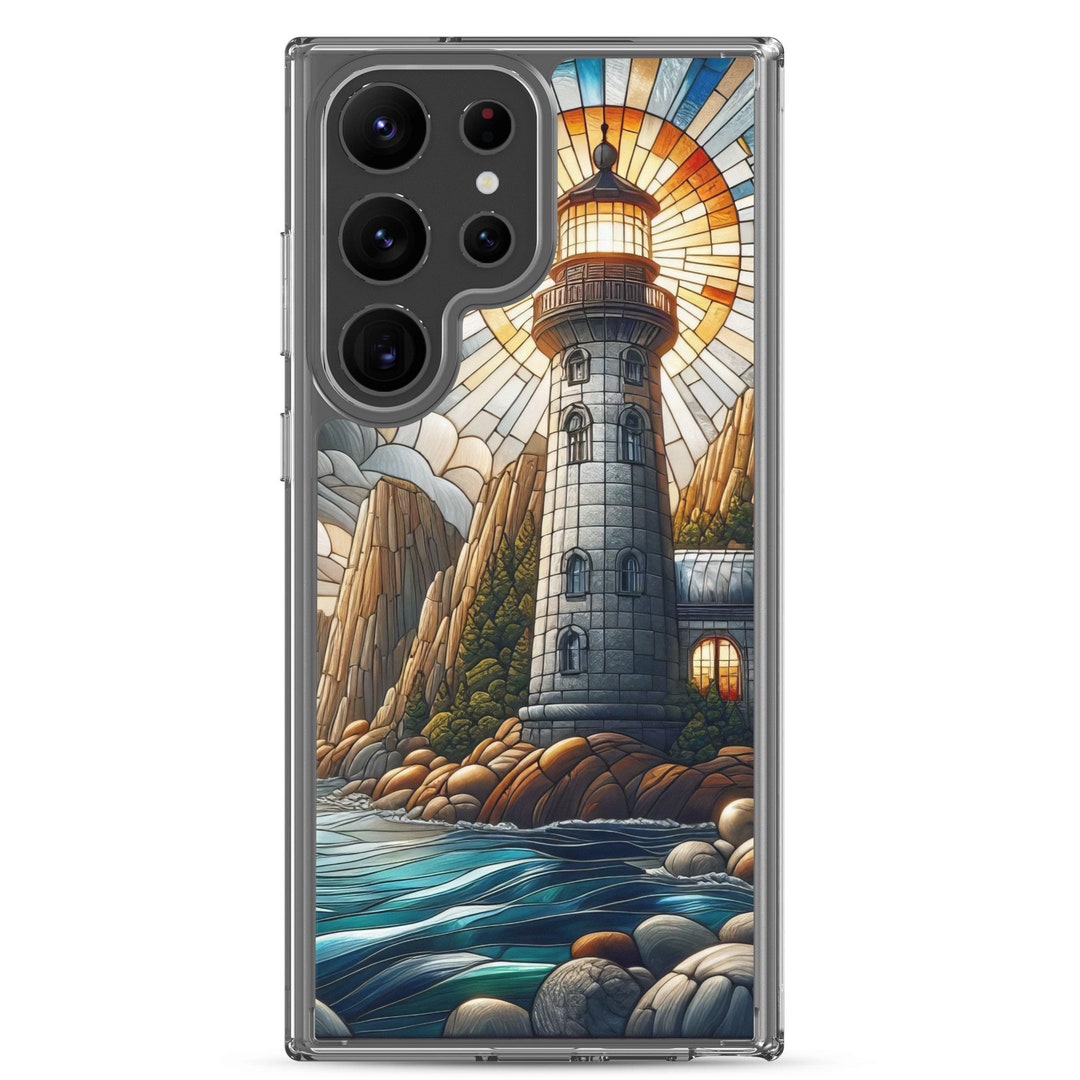 Clear Case for Samsung®, Stained Glass Lighthouse, Lighthouse Phone
