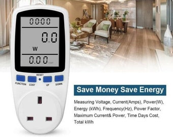 UK Plug Electricity Power Consumption Meter Energy Monitor Watt Analyzer Wat