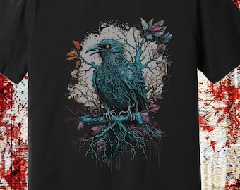 Horror shirt, Raven, Halloween Shirt, Goth Shirt, Macabre Tshirt, Horror Gift, Funny Horror Shirt, Horror T-Shirt, Horror Character Shirt