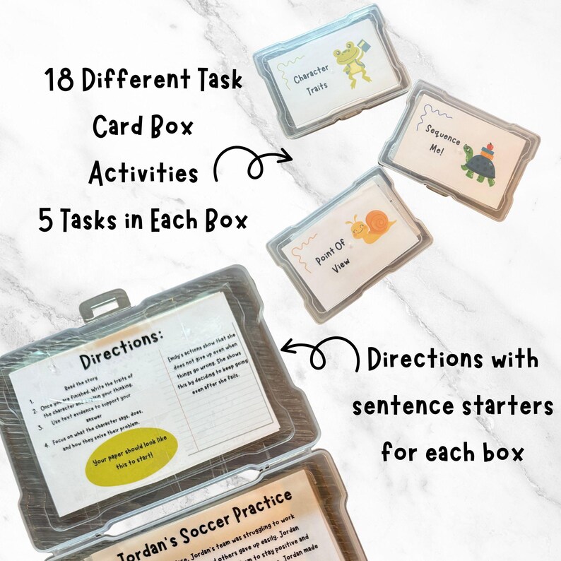 Parts of a Story Task Card Box | Elementary ELA | 18 Task Card Sets ...