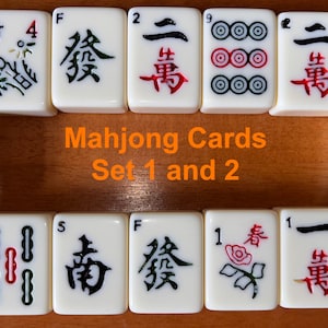 Learning to Play Mahjong Hand Cards Set 1 and 2 Printable PDF - Etsy