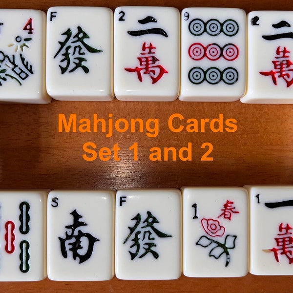 Mahjong Cards Printable Etsy