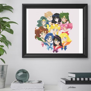 Sailor Scouts Cross-stitch Pattern Sailor Moon