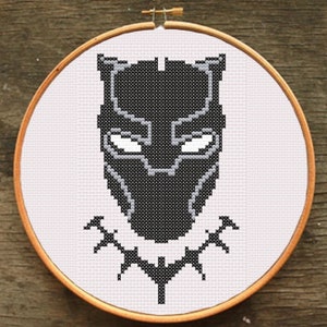 Black Panther Logo Counted Cross Stitch
