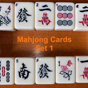 SET 1:  Learning to Play Mahjong Hand Cards Printable PDF