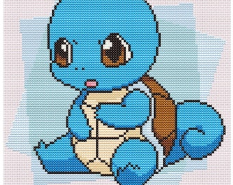 Chibi Squirtle Cross-Stitch Pattern
