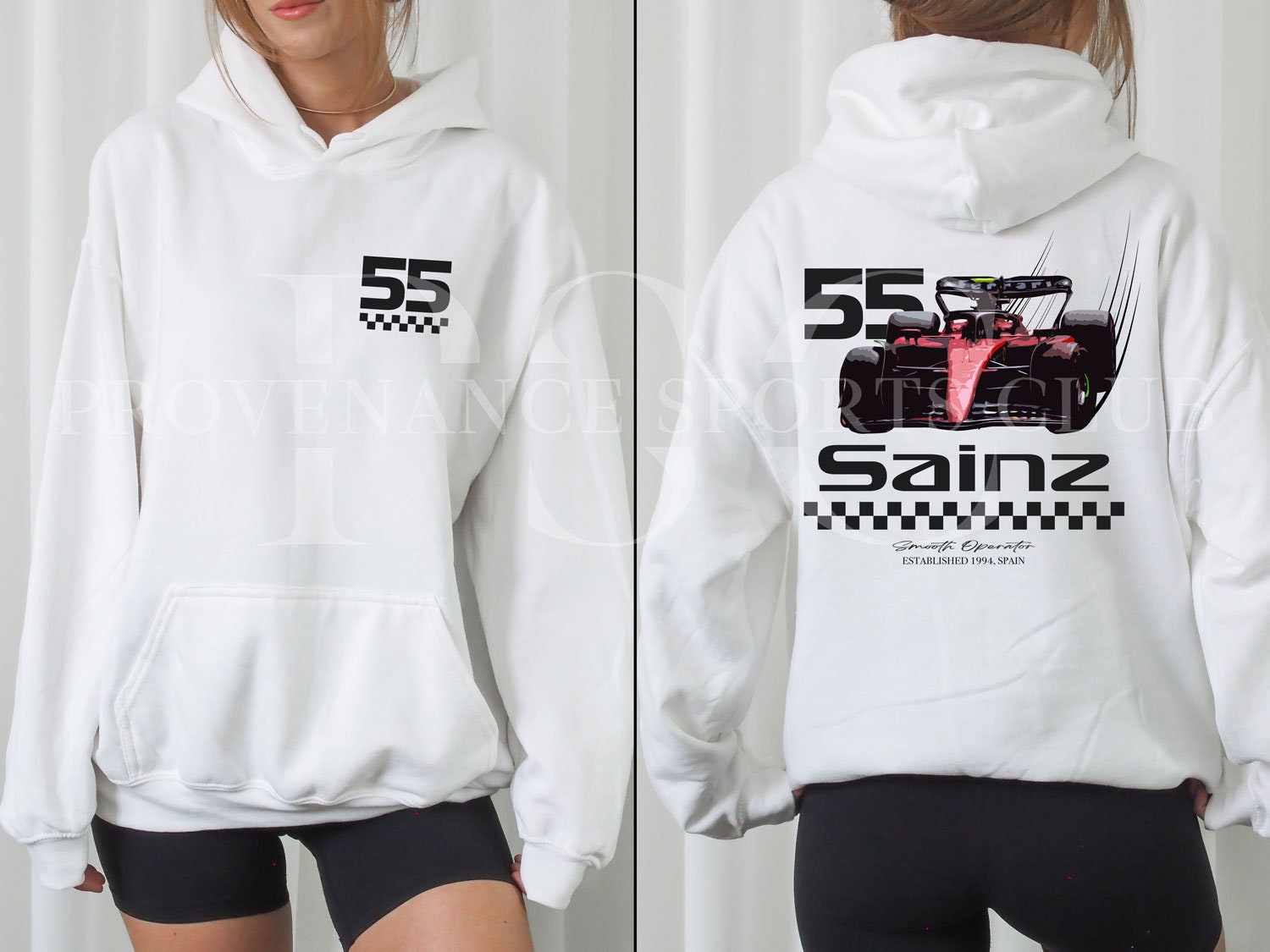 Discover Sudadera Vintage Carlos Sainz 55, Carlos Sainz JR F.1, Formula 1 Carlos Sainz Ferrari 55 Merch Doble Cara Unisex