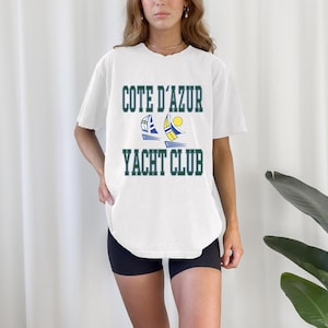 Côte d&#39;Azur Yacht Club T-shirt Comfort Colors Nautisch zeilshirt