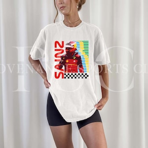 Carlos Sainz T-Shirt Comfort Colors Formula 1 Ferrari Carlos Sainz Race Shirt F1 Gift