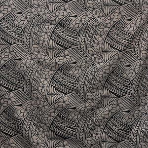 Hibiscus Traditional Polynesian Tattoo Fabric | Poly Cotton