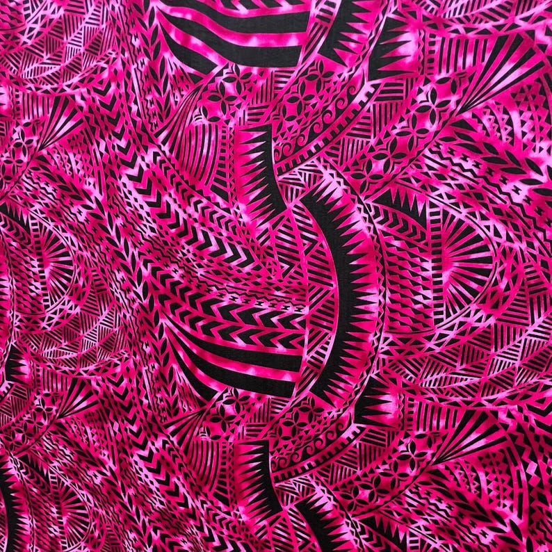 Polynesian Tribal Design #1 | Rayon Poplin