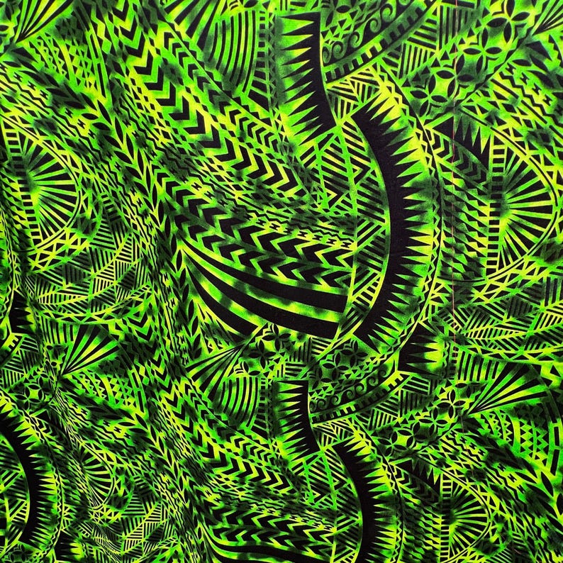 Polynesian Tribal Design #1 | Rayon Poplin