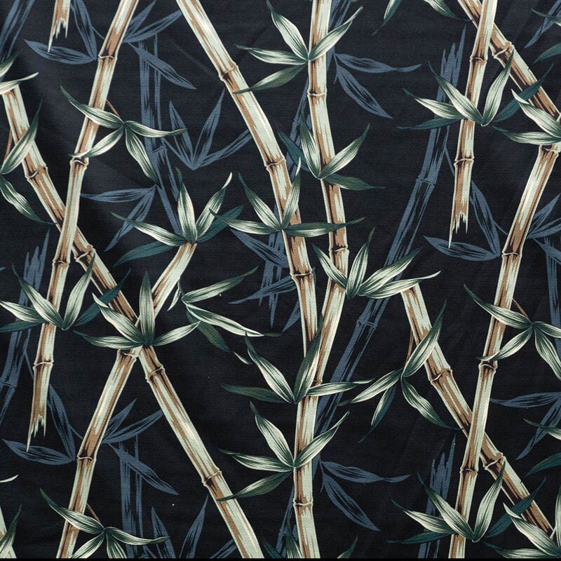 Branches et feuilles de bambou | Tissu d'ameublement
