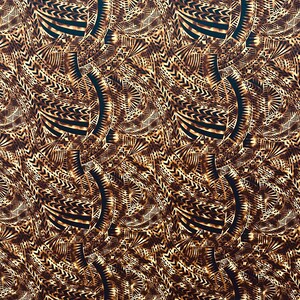 Traditional Polynesian Tattoo Design Rayon Poplin Fabric | Islands Fabric Brown