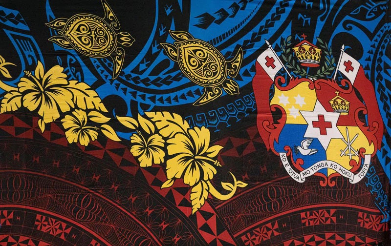 Tonga Turtle Kingdom of Tonga Hibiscus Turtle Sarong - Etsy