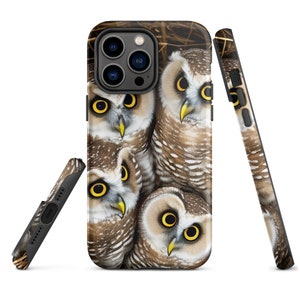 Nest of Owls iPhone® 11/12/13/14, Double-layered Protective Tough Case for iPhone®, Smartphone Protective Case, Cute Owls iPhone Tough Case
