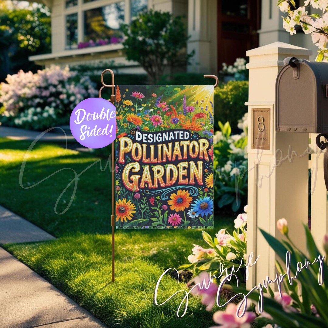 Pollinator Garden Flag No Pesticides Garden Sign Chemical-free Garden ...