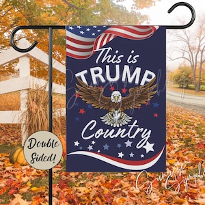 Trump Country Eagle Yard Flag, Double-Sided 12&quot;x18&quot; Hanging Garden Flag, President Election Republican Outdoor Patriot Decor Trump Flag Gift