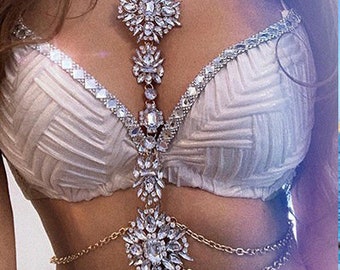 Rhinestone Sparkling Crystal Bling Body Jewellery,Bridal shoulder necklace,Shoulder necklace,Wedding shoulder jewelry
