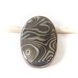 27 CT 100% Natural Mexican Crown Of Silver Psilomelane Cabochon, Black Malachite Cabochon Gemstones Psilomelane Loose Stone / 33X22X4 MM