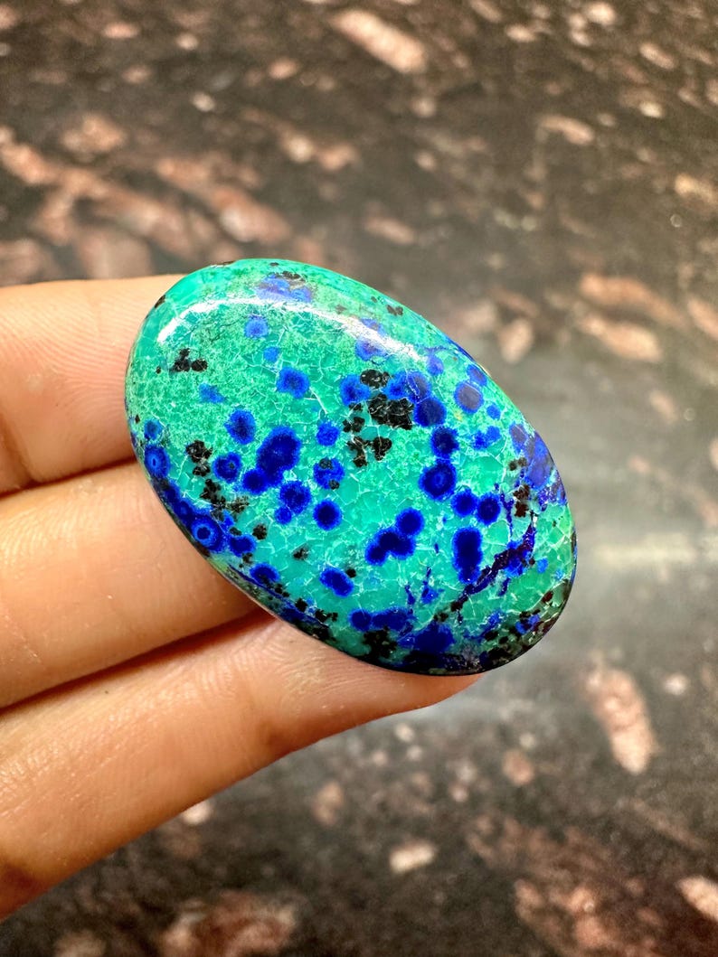 Very Rare Natural Blue Bird Azurite Cabochon Azurite Malachite Oval ...