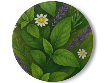 Sip and Soothe Ceramic Coaster - Nature-Inspired Drinkware, Floral Home Decor