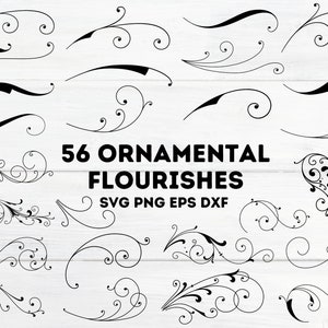Ornamental Flourish SVG / Swirl SVG / Swash SVG / Swoosh Svg / Ornaments Svg / Decorative Svg / Silhouette / Cut file / Cricut / Vector