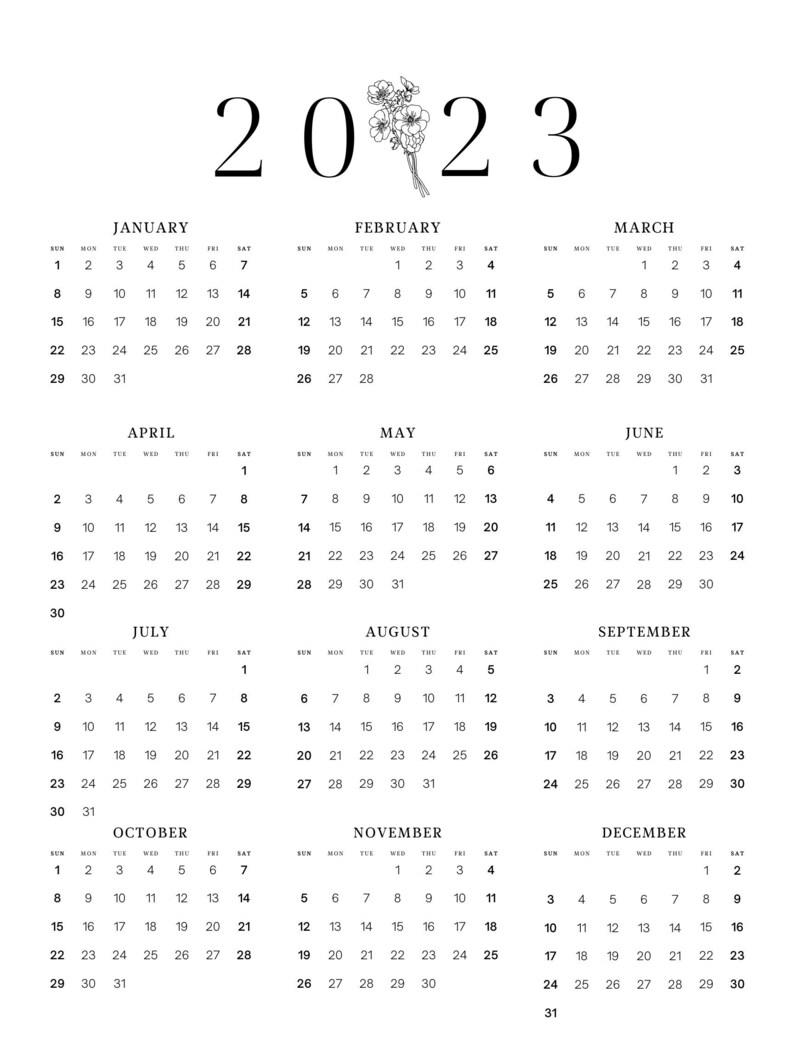 2023 Year Calendar Printable Yearly - Il 794xN.4409484966 83rg