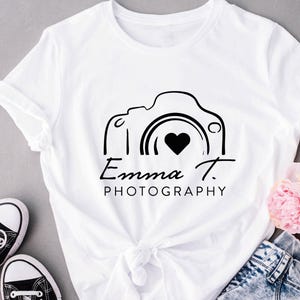 Custom Photography T shirt with Camera Logo, Photographer Shirt as Birthday Gift,Personalize Photographer Shirt, Photographer Thank You Gift