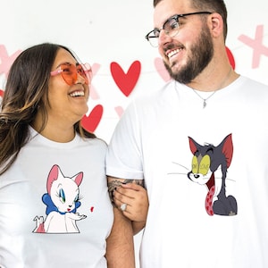 Tom & Jerry ,Tom and Toodles Shirt, Heart, Couple T shirt, Valentines Day Shirt, Valentines Day Gift, Valentines Day , Lover Shirt, Kids