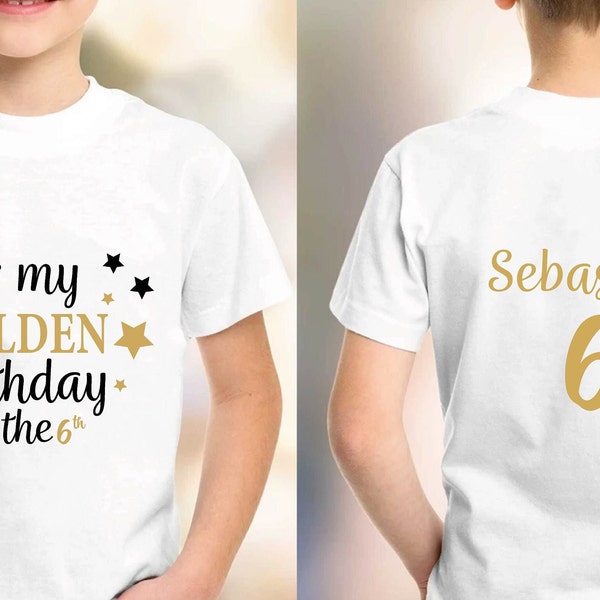 It's My Golden Birthday TShirt,Personalized Front and Back Tshirt, Family Matching Birthday Shirts , Custom  Family Shirt ,Golden Birthday